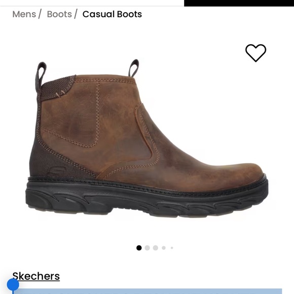 Skechers Men’s Brown Leather Work Boots with Inner Zipper Resment Korver - Picture 6 of 6